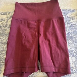 Women's Burgundy High-Waisted Shorts